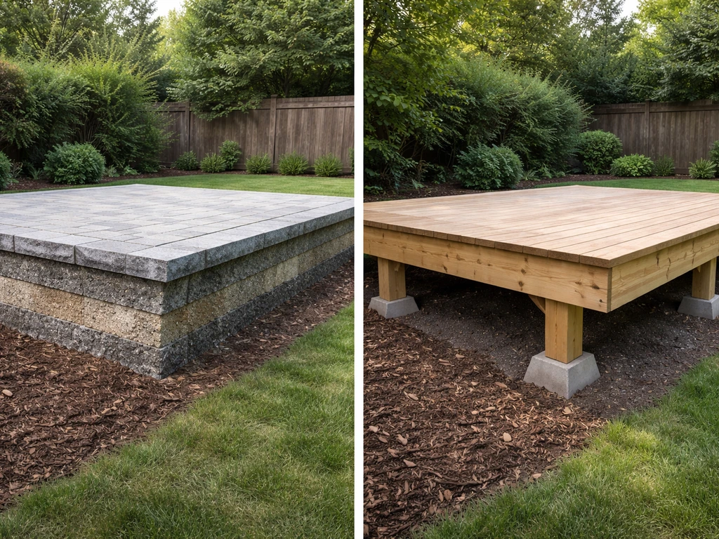 raised patio vs deck cost